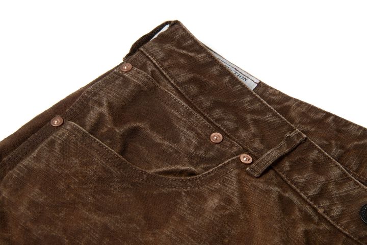 【Pre-Order】1940 13oz Hand-Dyed Kakishibu-zome Duck Pants Wide Straight,KAKISHIBU, medium image number 3