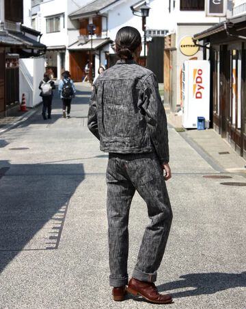 GZ-15SLSTSK-BKGY 15oz Kase Dyed Slim Straight Jeans Black Gray,, small image number 9