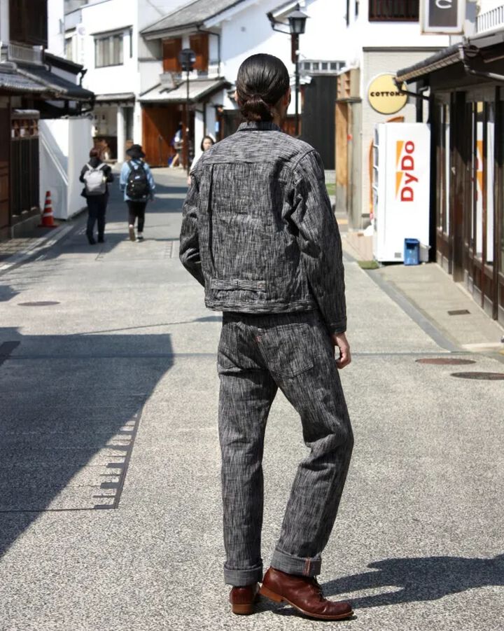 GZ-15SLSTSK-BKGY 15oz Kase Dyed Slim Straight Jeans Black Gray,, medium image number 9
