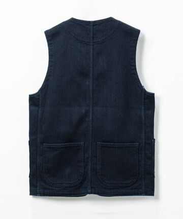 04-062 SASHIKO HUNTING VEST-INDIGO-36,INDIGO, small image number 1