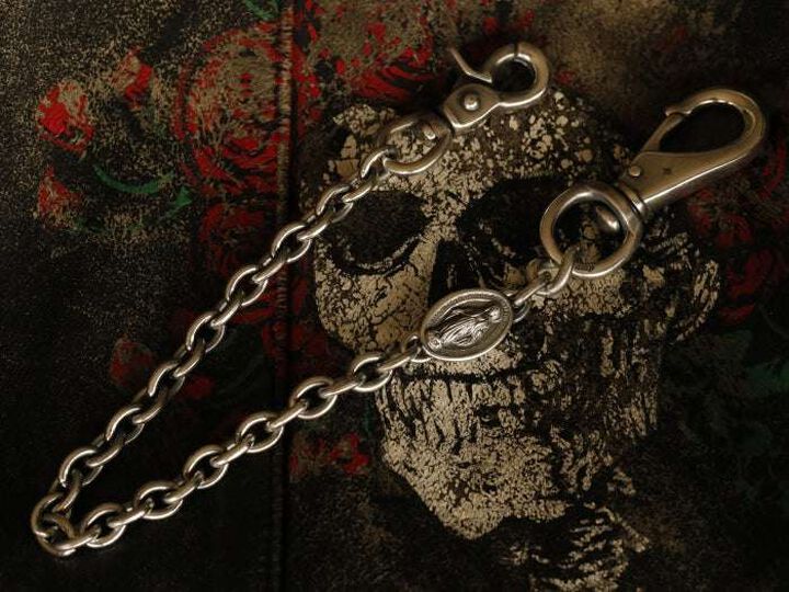 13AD-370 Brass Wallet Chain -Mary & Diamond-,, medium