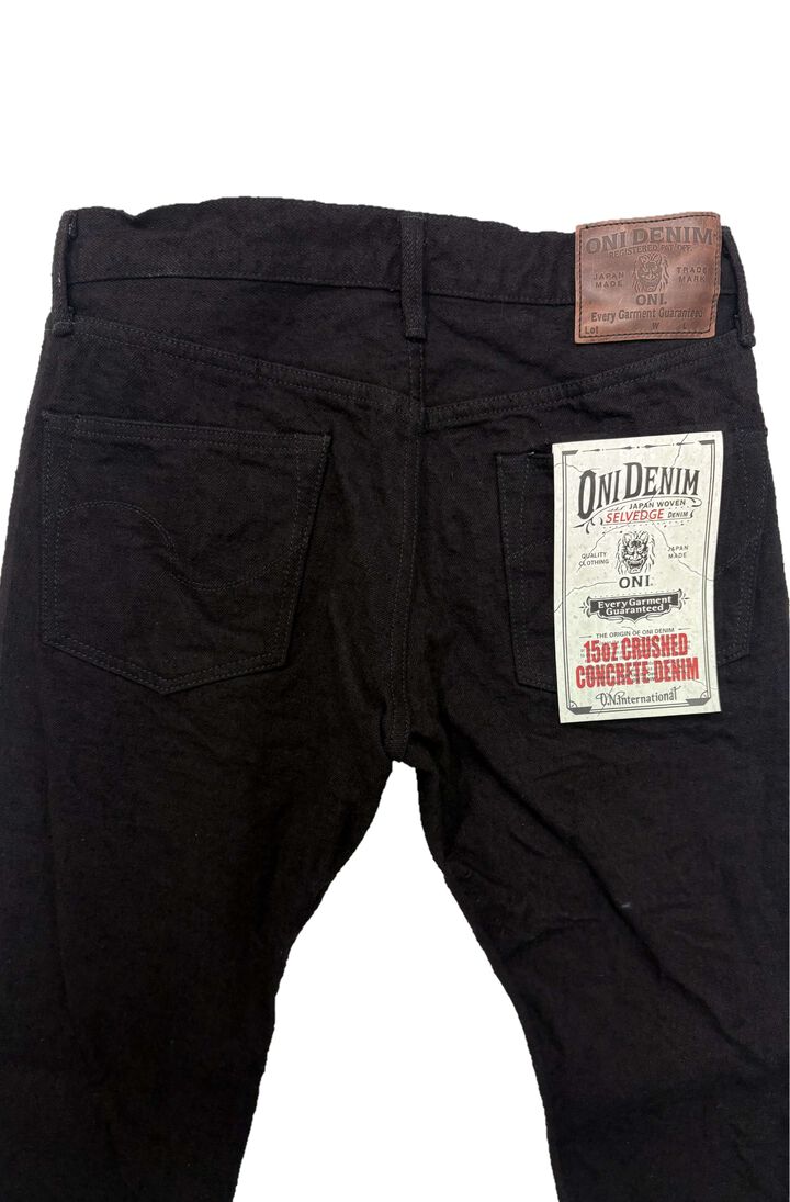 ONI622CCD-BKBK 15oz Crushed Concrete Denim Black x Black Kabuki Selvedge  Relax Tapered,, medium image number 2