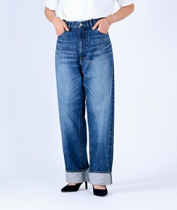 UP127305 High Waist Straight Bardot / 12oz Selvedge Denim-BLU-24,BLU, small image number 2