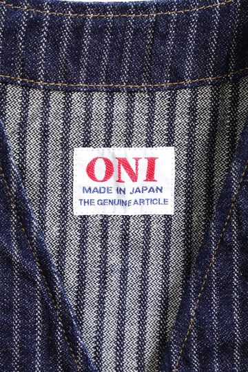 ONI05100-HJS Drop-Needle Stiching Jacguard Stripe Denim Vest-One Wash-44,, small image number 3
