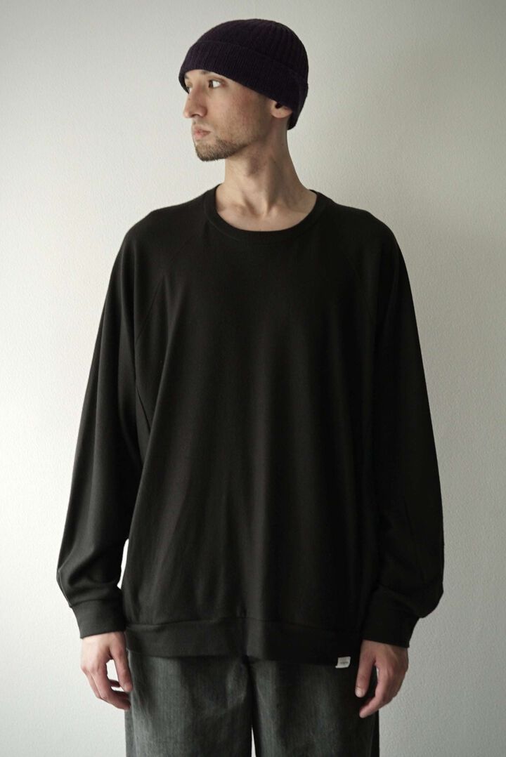 【CAPERTICA】711CS26 Super 140s Washable Wool MW_Jersey Wool Sweat 2026,OLIVE, medium image number 7