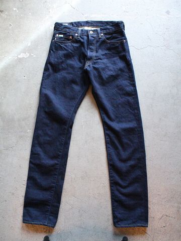 DE004 denimio collab. original cobalt blue selvedge 14oz  slim tapered,, small image number 3