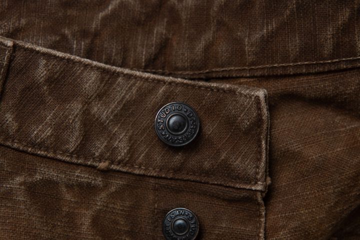 【Pre-Order】1940 13oz Hand-Dyed Kakishibu-zome Duck Pants Wide Straight,KAKISHIBU, medium image number 8