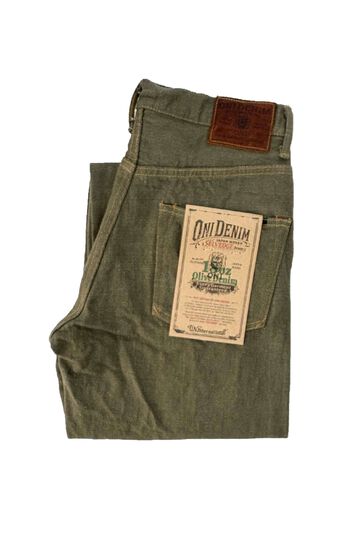 ONI822-OLD18 18oz Olive Denim Super Wide Tapered,, small image number 0