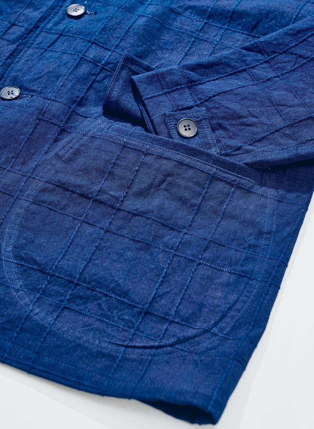DENIMIO | SJSJK26-ARS Indigo Sashiko Lattice Dobby Jacket