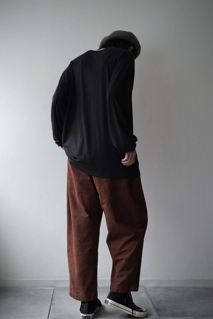 【CAPERTICA】CAP708PT08 Natural Dyed Check / Peg Top Easy Pants,BENGARA, medium image number 9