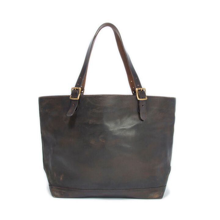 VS-264L LEATHER TRAVEL TOTEBAG -LARGE (BROWN),, medium
