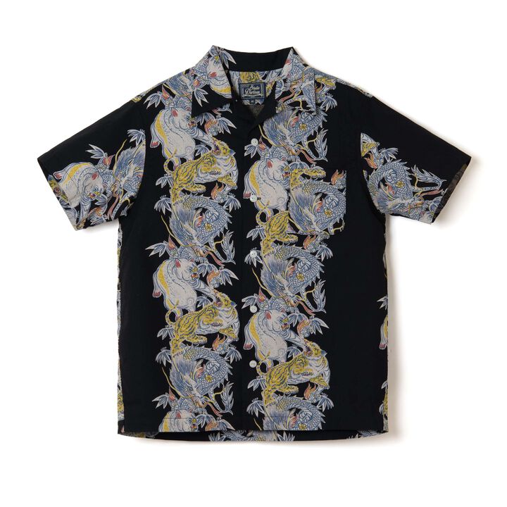 5721 Tornado Pig Aloha Shirt,GREEN, medium image number 4