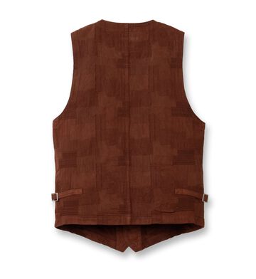 4605 Amami Mud Dyed Jacquard Vest,BROWN, small image number 1