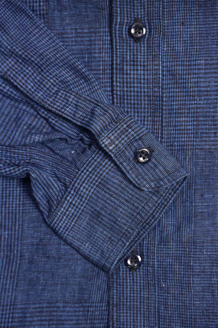 01-8068 INDIGO LINEN WORK SHIRT (101 INDIGO CHECK),, medium image number 5