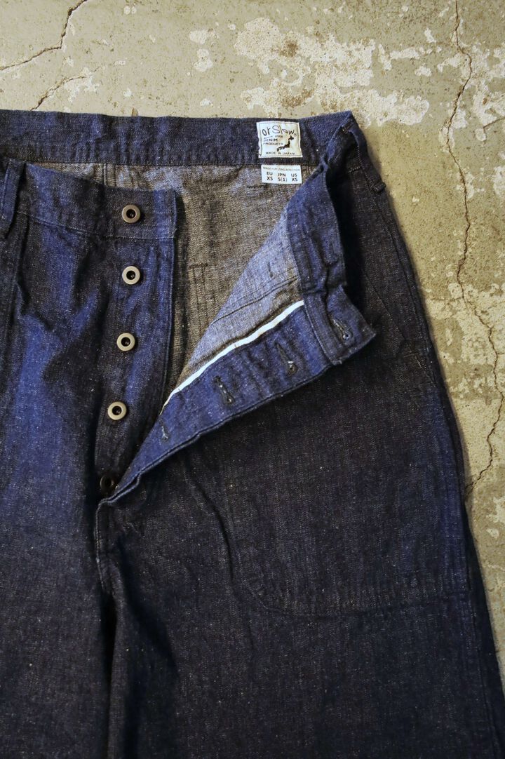 01-V5130 WIDE FIT US NAVY DENIM UTILITY PANTS ONE WASH,, medium image number 2