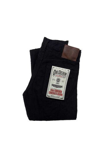 ONI246CCD-BKBK 15oz Crushed Concrete Denim Black x Black Kabuki Selvedge  Neat Straight,, small image number 0