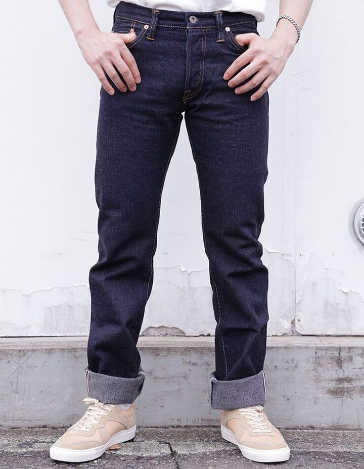 GZ-16ST-01OW 16oz Herringbone jeans straight(One washed),, medium