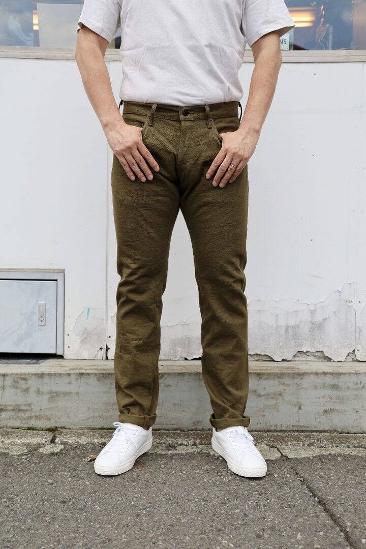 ONI-612-OLOL 12oz Olive warp and weft,  Selvedge Denim Relax Tapered-One Washed-29,, medium image number 15