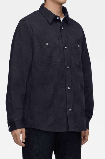 MXLS1026 INDIGO JACQUARD SHIRT,INDIGO, small image number 1