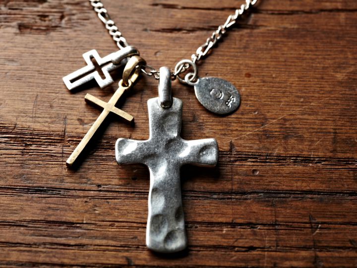 1AO-110S Large Cross with Silver, Brass Crosses,, medium