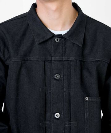JBOT11033A 14OZ BLACK DENIM 1ST TYPE JACKET,, small image number 3