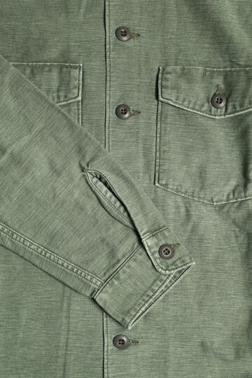 03-8045-216 US ARMY FATIGUE SHIRT USED WASH,GREEN USED, small image number 1