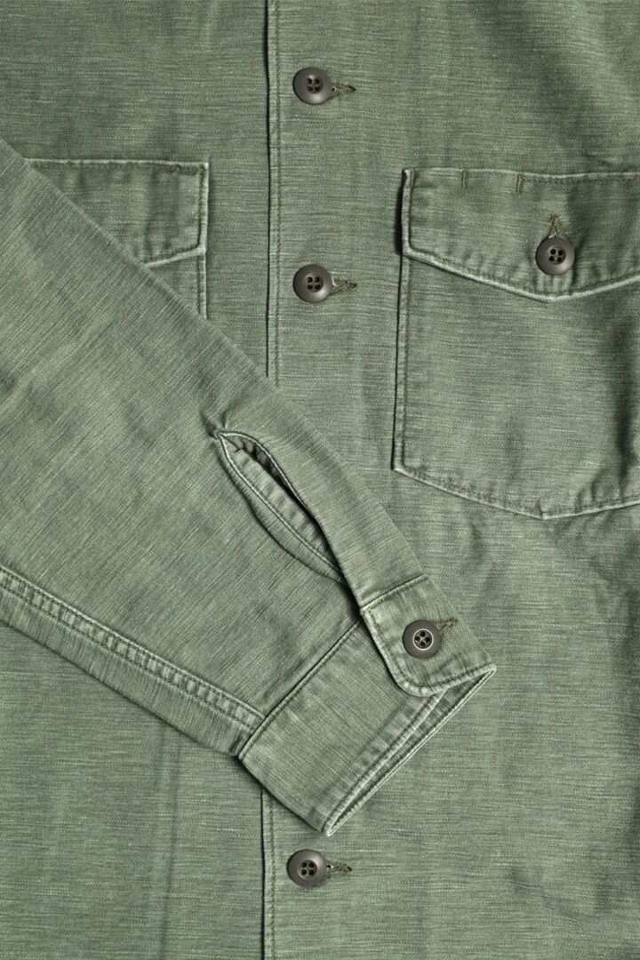 03-8045-216 US ARMY FATIGUE SHIRT USED WASH,GREEN USED, medium image number 1