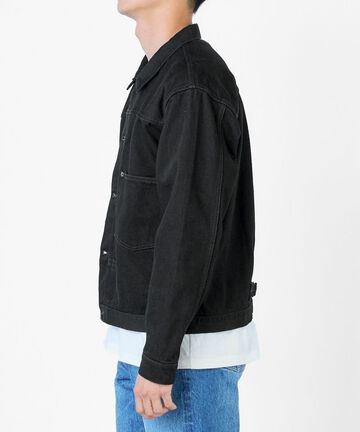 JBOT11033A 14OZ BLACK DENIM 1ST TYPE JACKET,, small image number 1