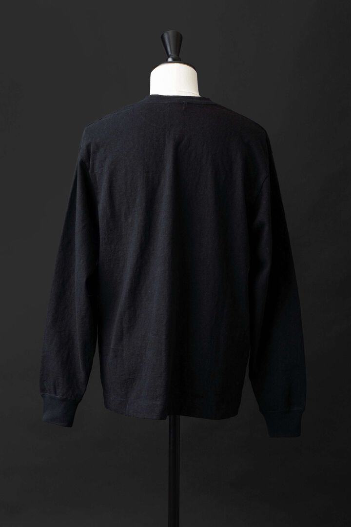 MTE014 (61) LONG SLEEVE HENRY NECK T-SHIRT,BLACK, medium image number 5