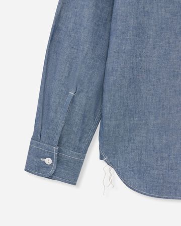 MMLS3000 TRIPLE STITCH L/S CHAMBRAY SHIRT(TWO STRIPES),INDIGO, small image number 7