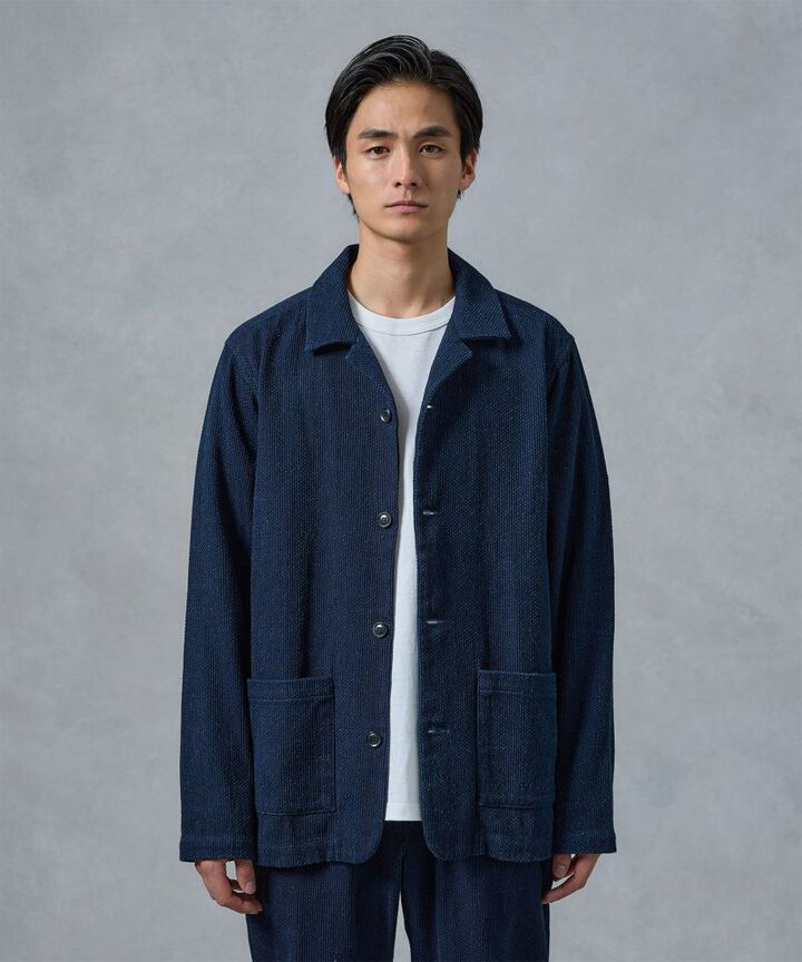 MXLS1000 SASHIKO SHIRT JACKET,INDIGO, medium image number 2