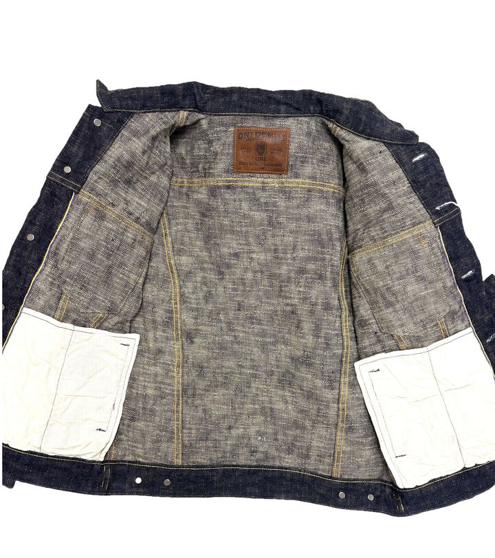 ONI02527P-KASURI 17oz ONI Kasuri Denim TypeⅢ Jacket with handwarmer,, medium image number 8