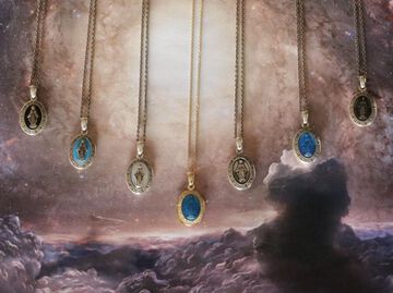 17AAS-102BK Small Mary Necklace -Black Epoxy-,, small image number 8