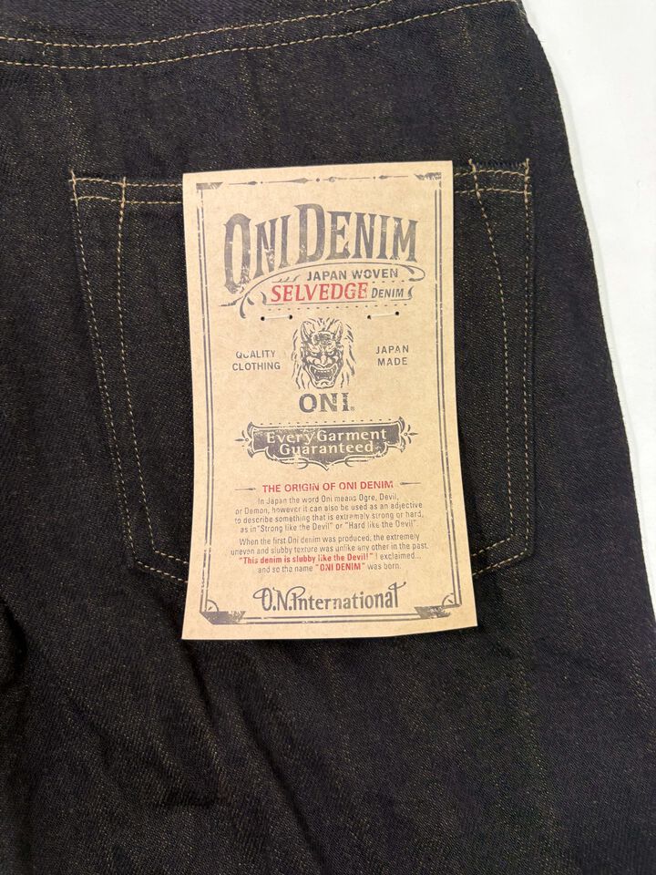 ONI222-BKOL 12oz Black x Olive Denim Super Wide Straight,, medium image number 3