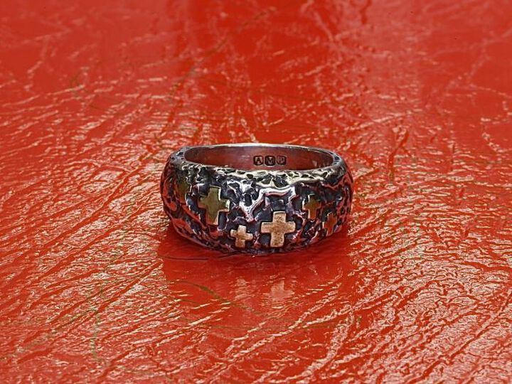 HYAS-273 Brass Cross Rough Cross Ring,, medium image number 5
