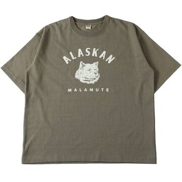 BR-25218 Heavyweight Crossover Neck S/S Print T-shirt【ALASKAN MALAMUTE】,CHARCOAL, small image number 3