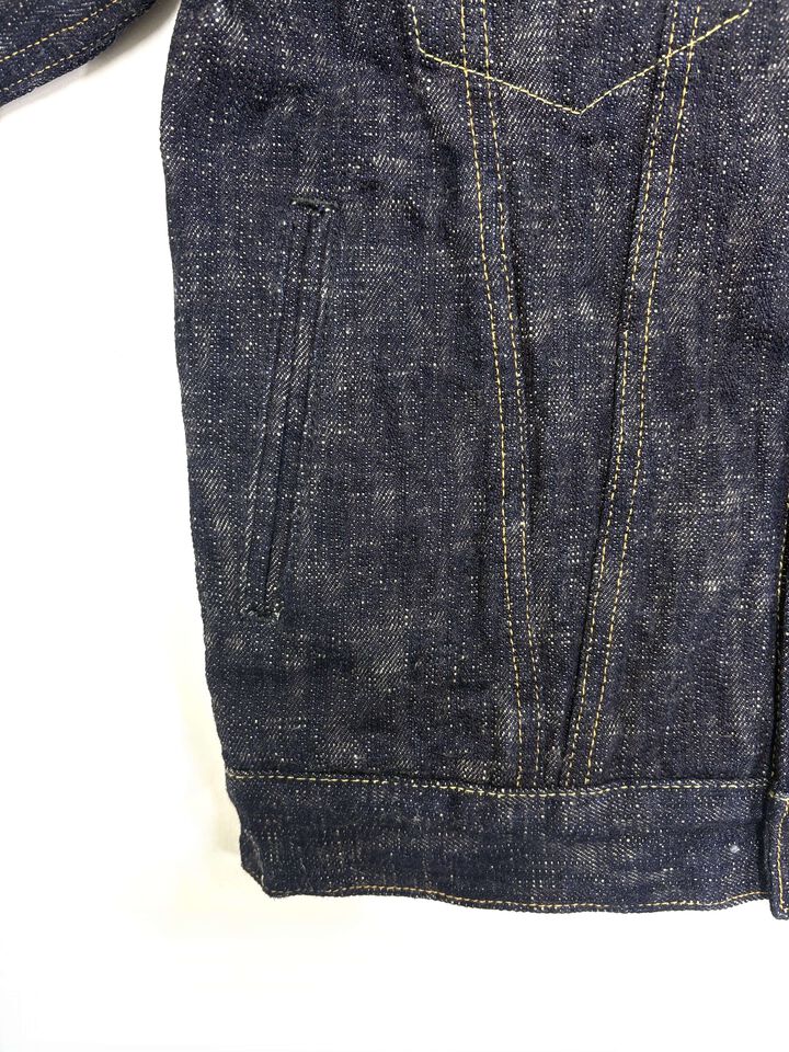 ONI02527P-KASURI 17oz ONI Kasuri Denim TypeⅢ Jacket with handwarmer,, medium image number 5
