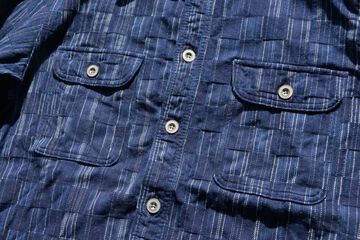 SSS21IK PURE INDIGO ICHIMATSU WORK SHIRT-INDIGO KOUSHI-XS,INDIGO KOUSHI, small image number 4