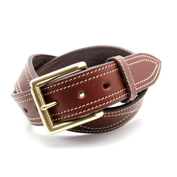 OGB40030AB Tochigi leather leather men's belt 40mm width Western stitch belt,BLACK, small image number 2