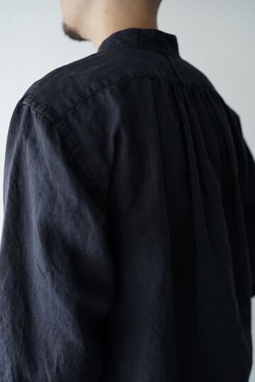 241SH08 ND-Linen Poplin / Granpa Shirts,LOGWOOD BLACK, small image number 8