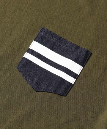 MT003 GTB DENIM POCKET T-SHIRT-OLIVE DRAB-XL,OLIVE DRAB, small image number 9