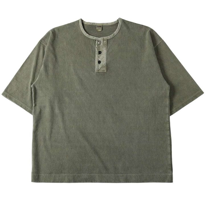BR-25207【BIG COZUN】COZUN Native Concho Work Henley Neck T-Shirt【Button Works】,OLIVE, medium image number 1