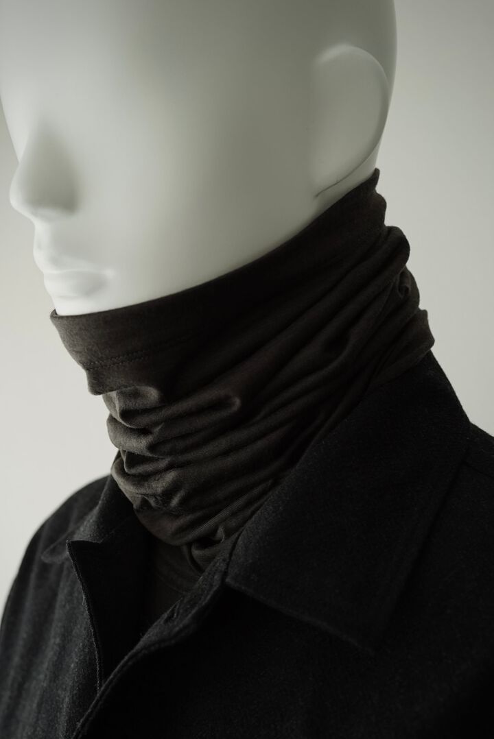 224CS02 Super120s Washable Wool Jersey / Neck Gaiter,EBONY, medium image number 6