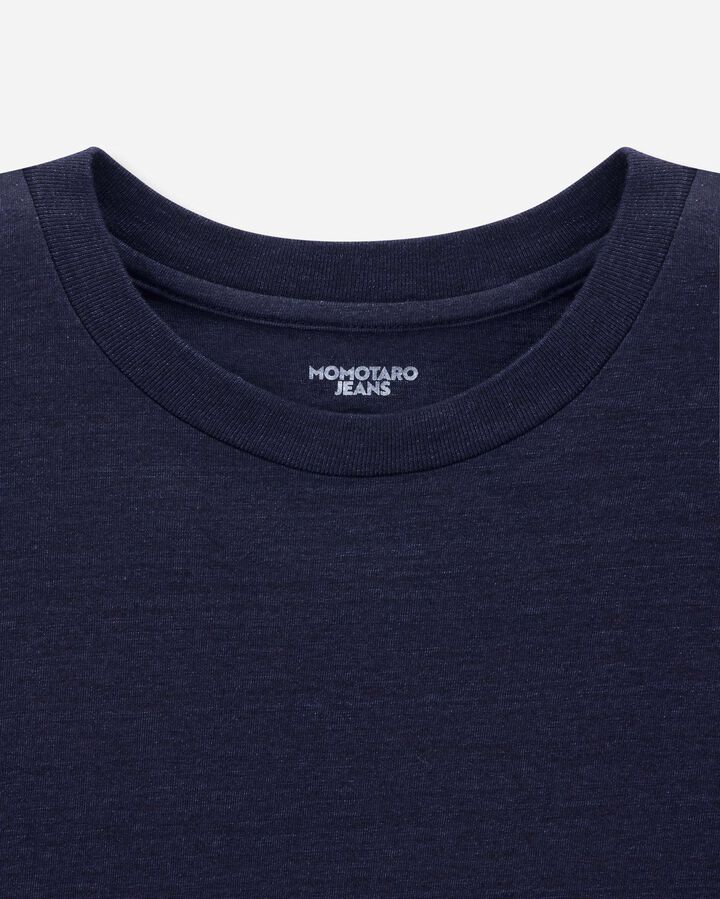 MXTS1048 YARN DYED SHORT SLEEVE T-SHIRT MOMOTARO,INDIGO, medium image number 6