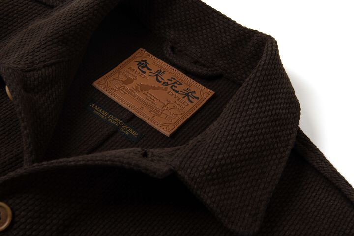 4632 17oz Amami Mud Dyed Sashiko Jacket,DARK BROWN, medium image number 4