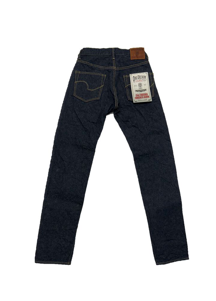 ONI902CCD-GOLV 15oz Crushed Concrete Denim Weft: Grayish Olive Kabuki Selvedge High rise Relax Tapered,, medium image number 6