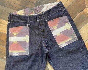 GZ-RBNS-0304-WHT 2-Side Navajo Denim Short 10OZ (White),, small image number 10