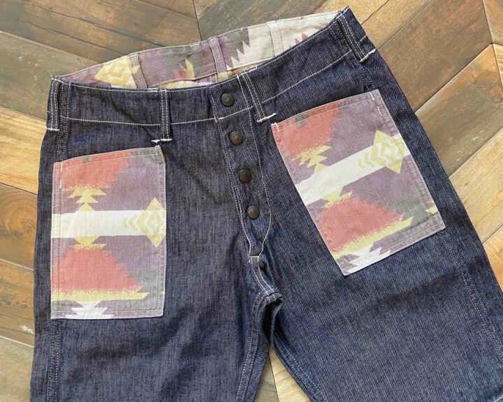 GZ-RBNS-0304-WHT 2-Side Navajo Denim Short 10OZ (White),, medium image number 10