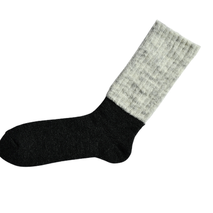 NK0208 Mohair Wool Pile Socks/Mens-SNOW NAVY-M,SNOW NAVY, medium image number 2