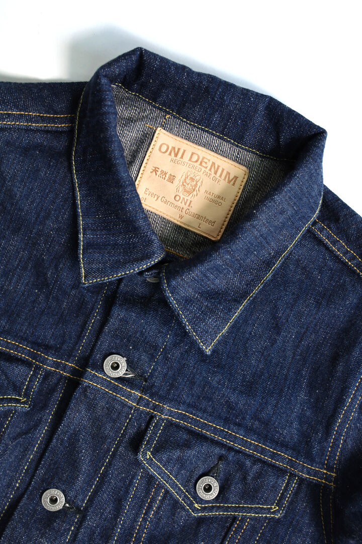 ONI-02527P-KIWAMI 16oz Natural Indigo 3rd Type Jacket with Handwarmers-One Wash-40,, medium image number 2